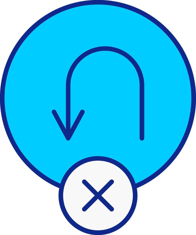 No tu giro azul lleno icono vector