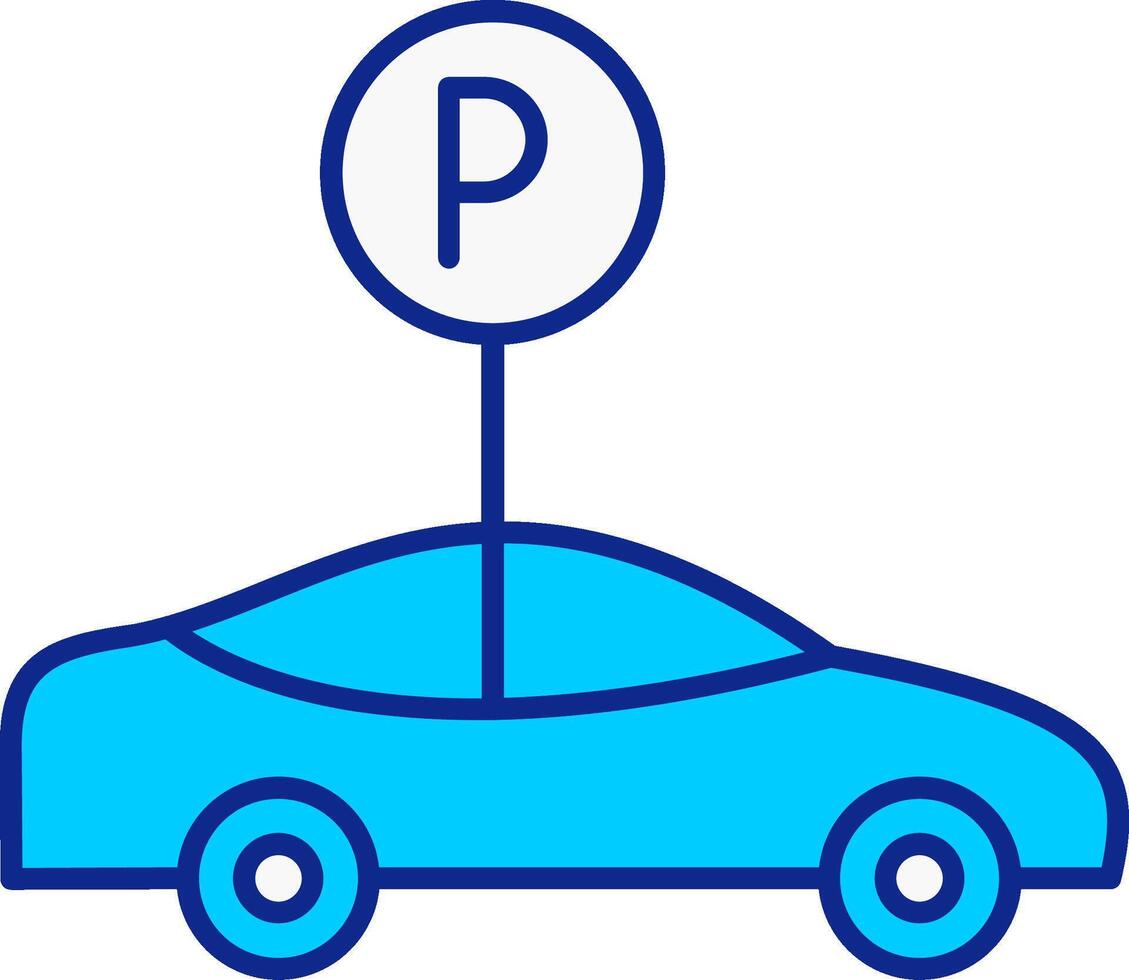 Parking Blue Filled Icon vector