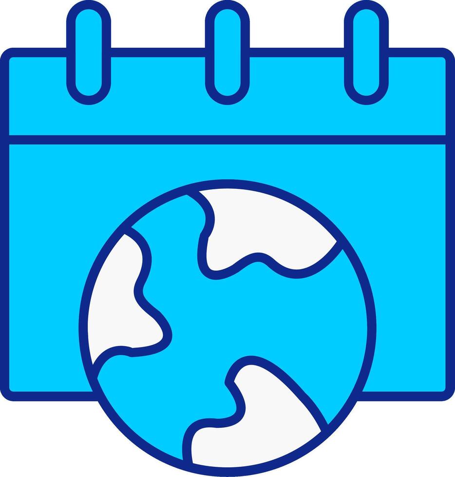 eco calendario azul lleno icono vector