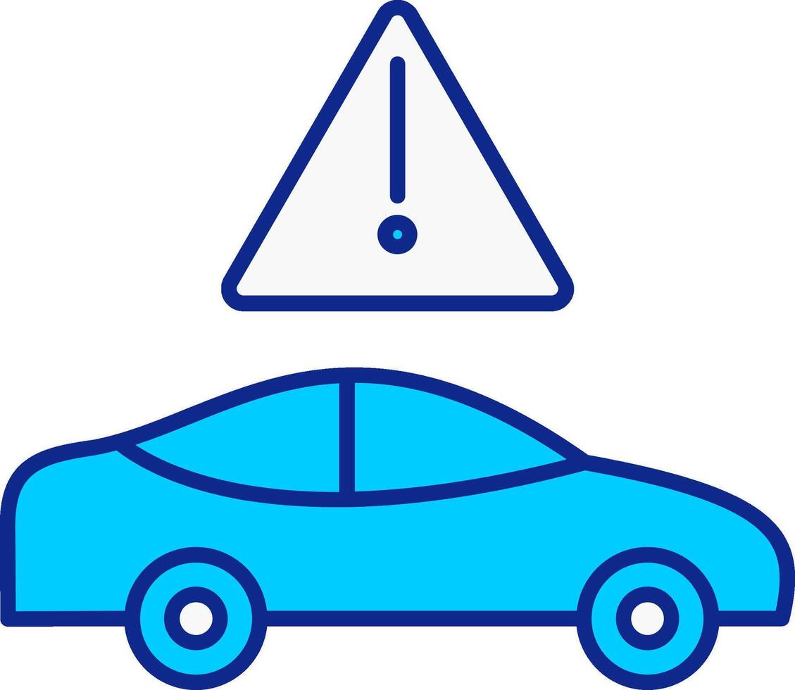 Traffic Jam Blue Filled Icon vector