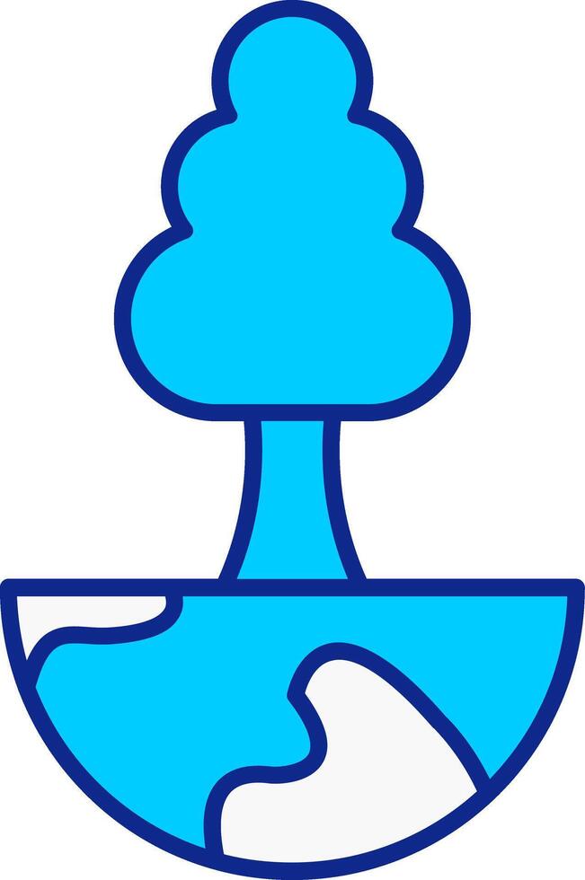 World Tree Blue Filled Icon vector