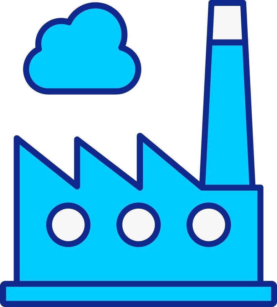 Factory Blue Filled Icon vector