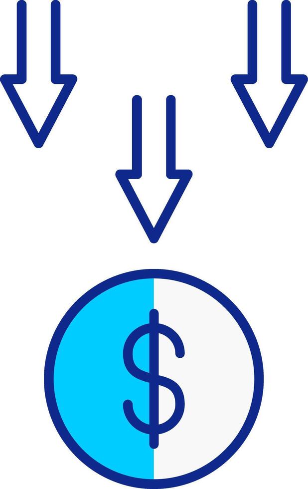 Bankruptcy Blue Filled Icon vector