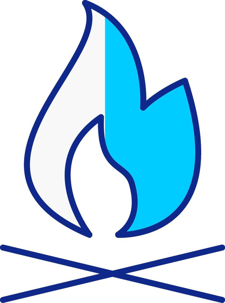 fuego azul lleno icono vector