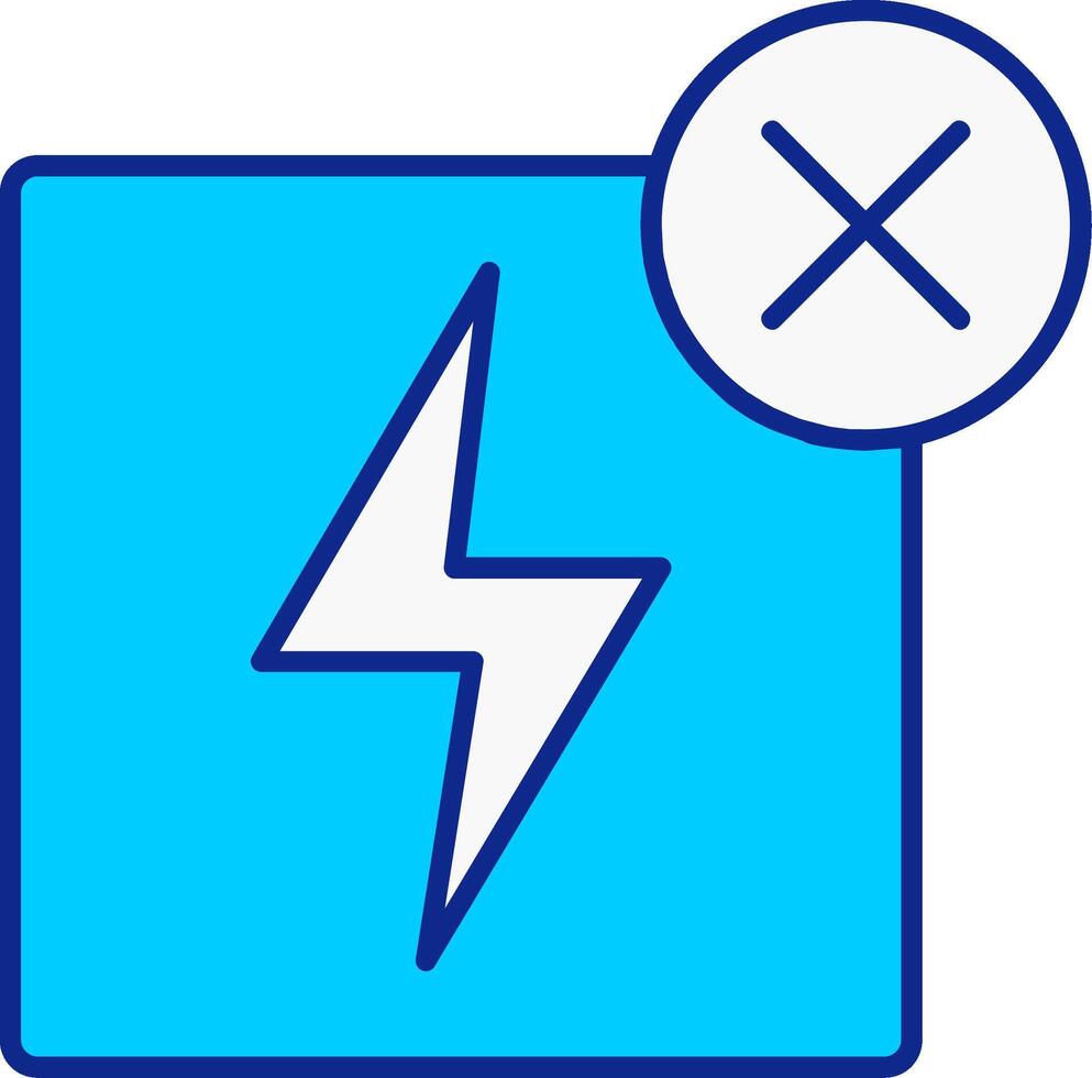 No Electricity Blue Filled Icon vector