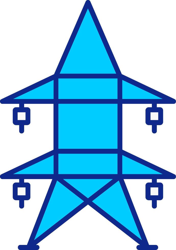 Electric Tower Blue Filled Icon vector