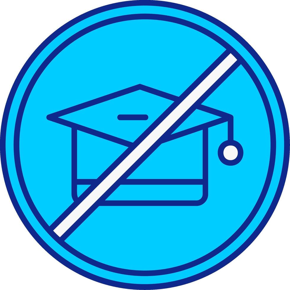 No Education Blue Filled Icon vector