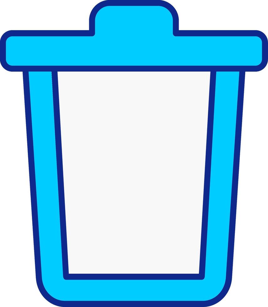 basura lata azul lleno icono vector