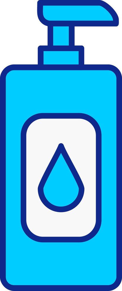 champú azul lleno icono vector