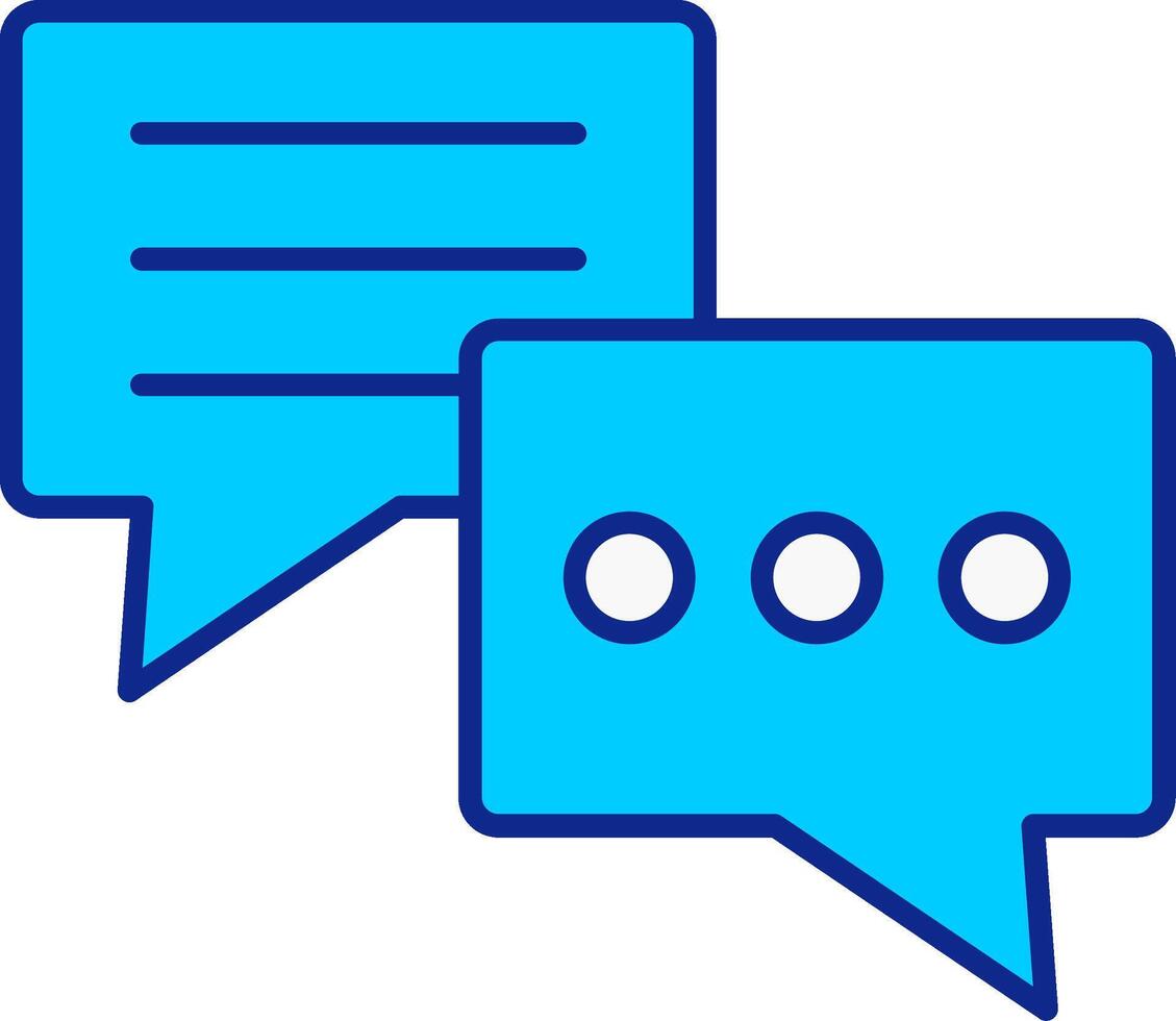 Conversation Blue Filled Icon vector