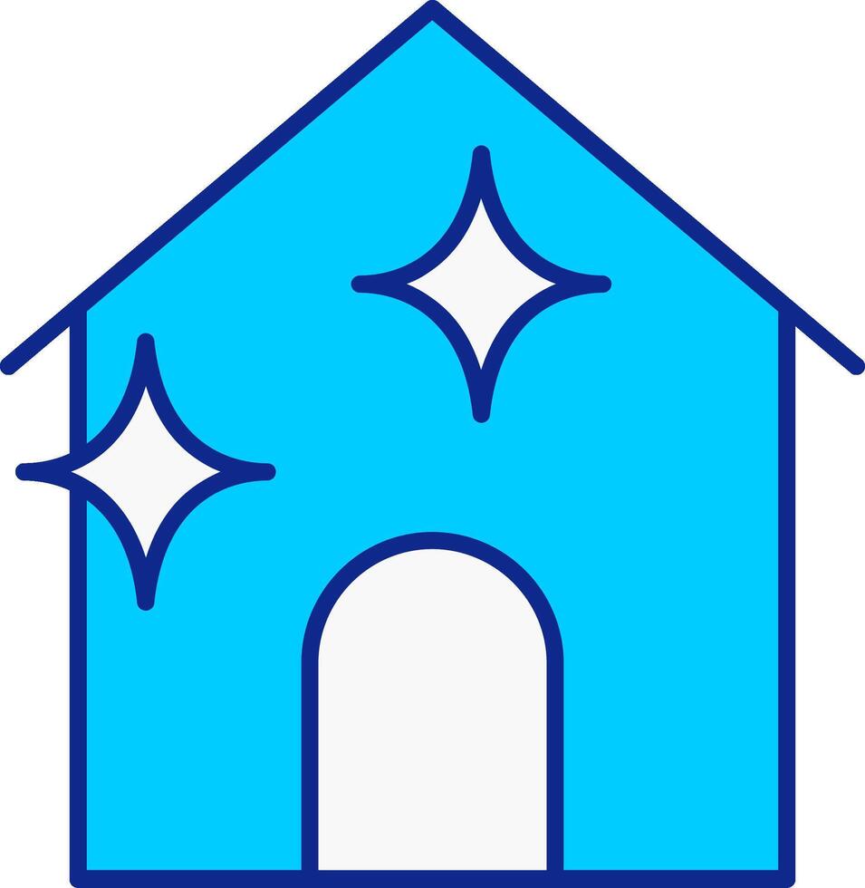 House Cleaning Blue Filled Icon vector