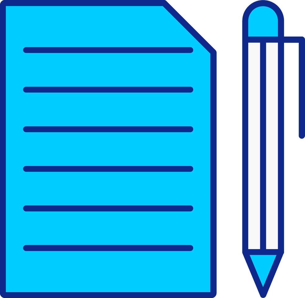 Document Blue Filled Icon vector
