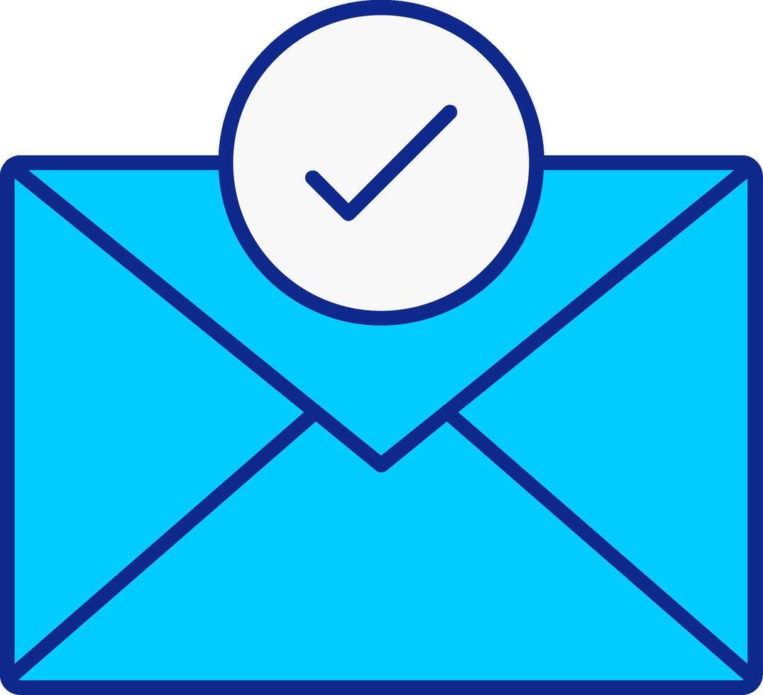 Mail Blue Filled Icon vector