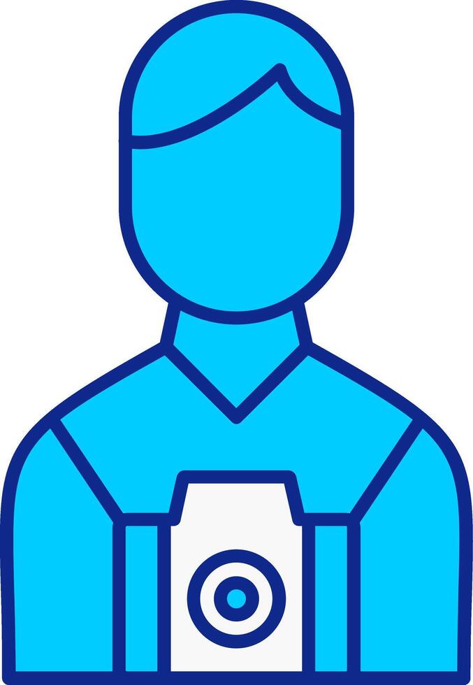 Camera Man Blue Filled Icon vector