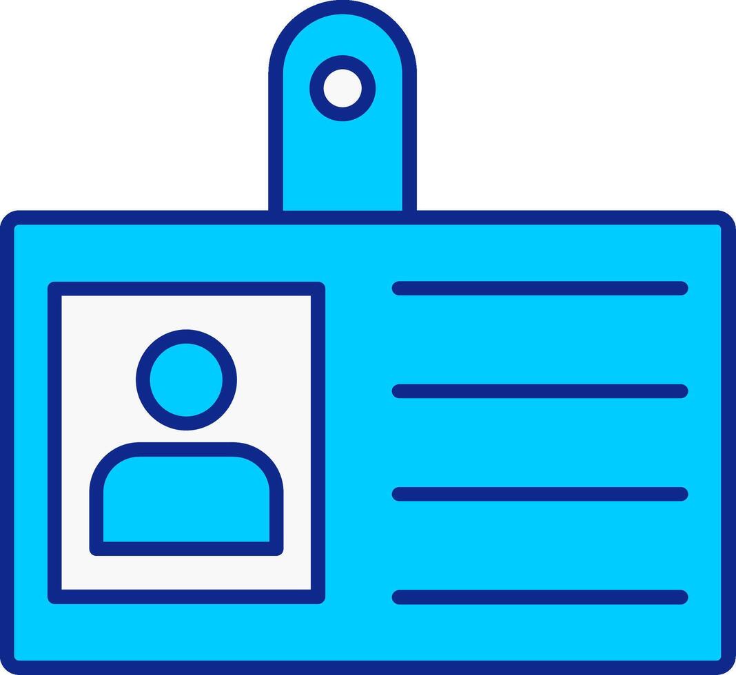 Id Card Blue Filled Icon vector