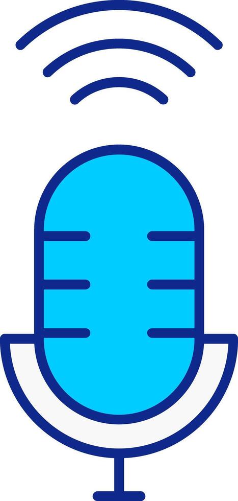 Voice Assistant Blue Filled Icon vector