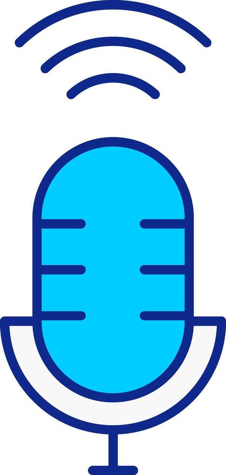 voz asistente azul lleno icono vector