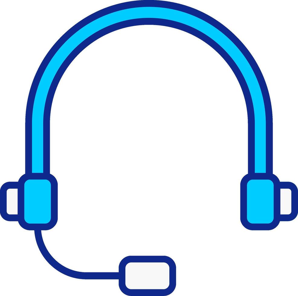 Headset Blue Filled Icon vector