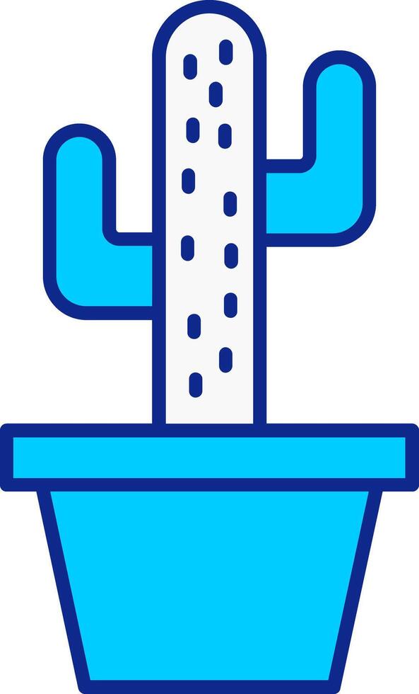 cactus azul lleno icono vector