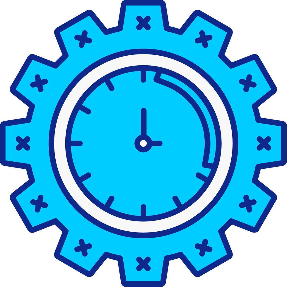 hora administración azul lleno icono vector