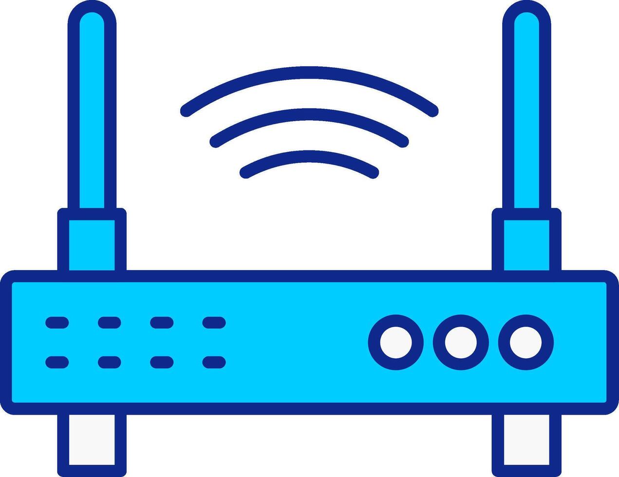 Wifi enrutador azul lleno icono vector