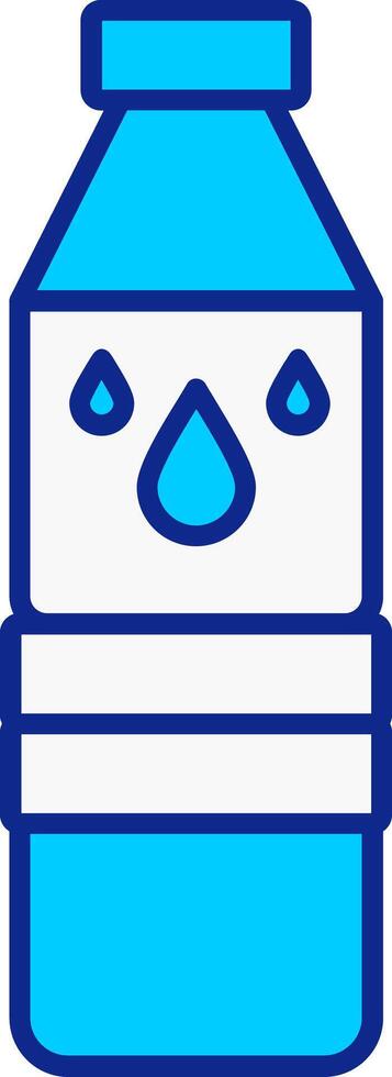 agua botella azul lleno icono vector