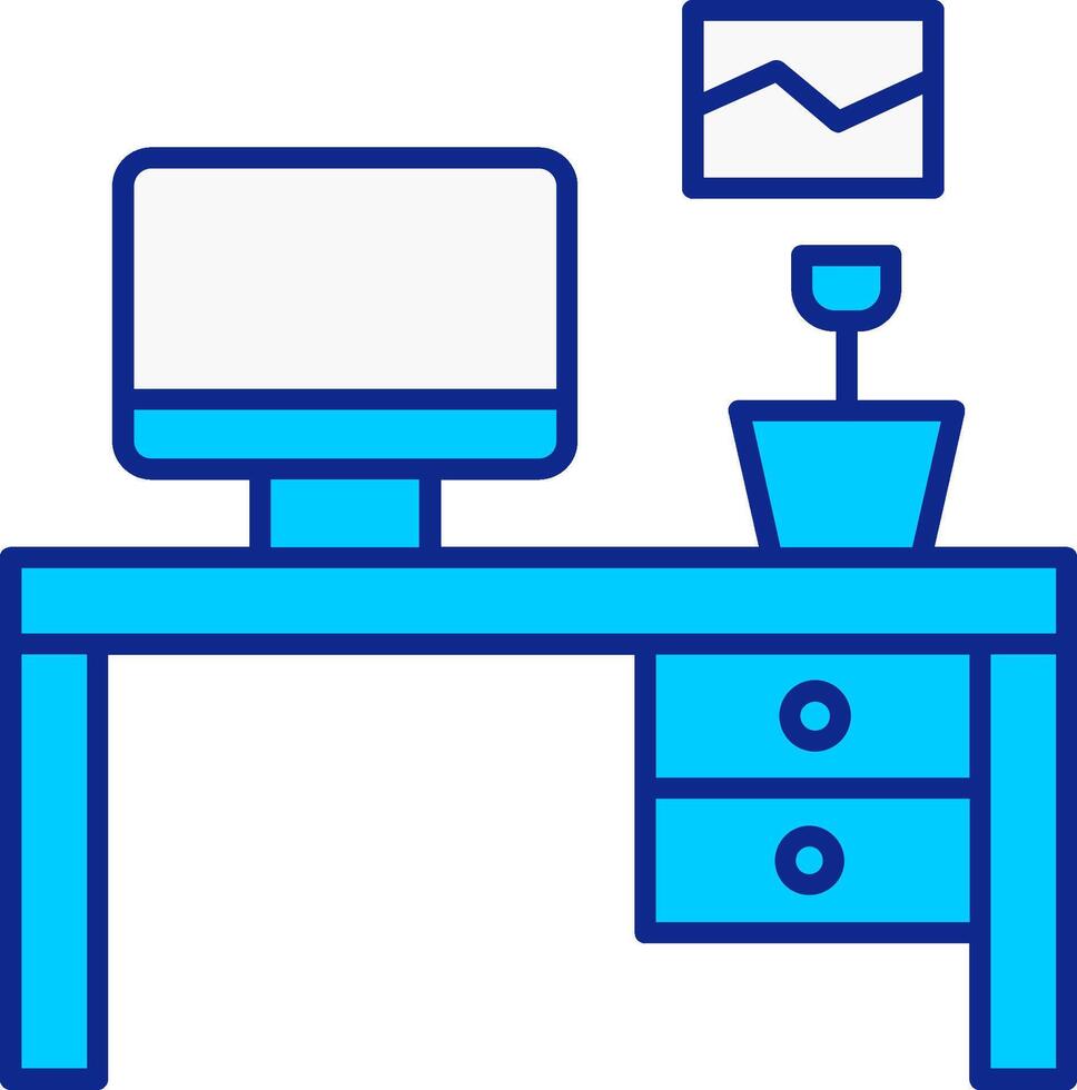 Workplace Blue Filled Icon vector