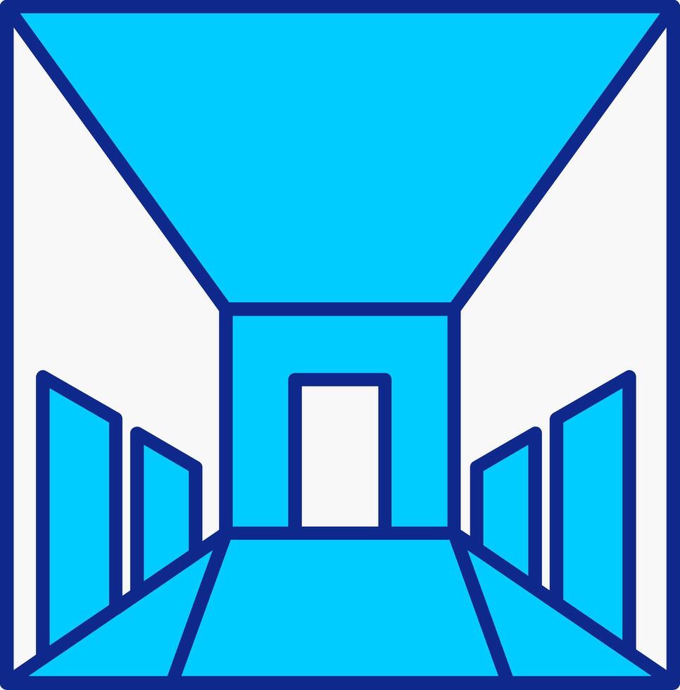 Hallway Blue Filled Icon vector