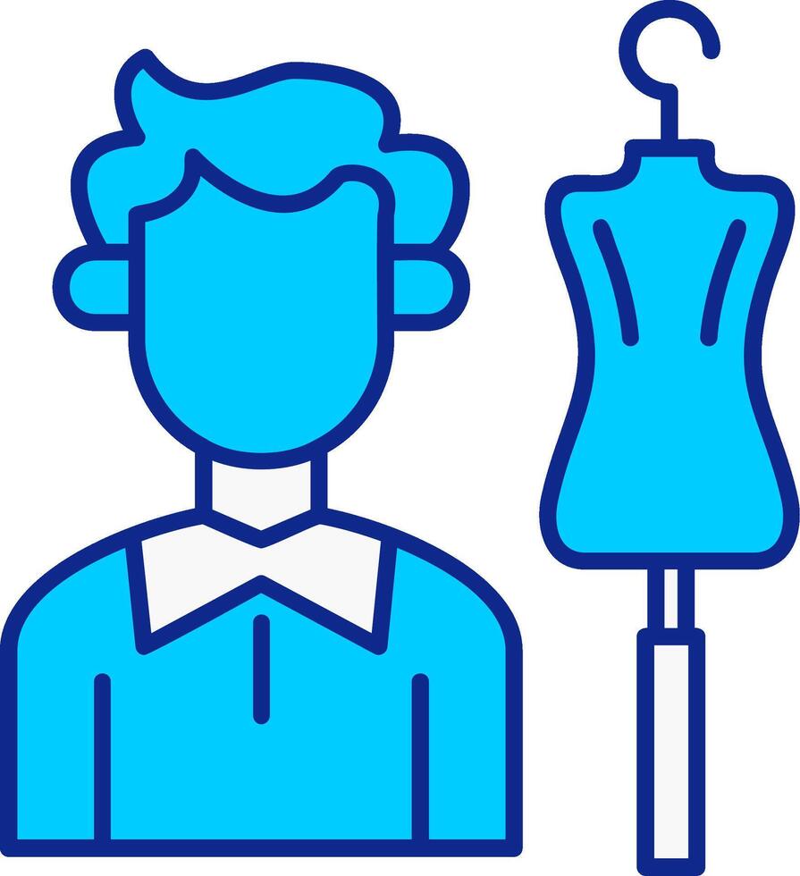 Tailor Blue Filled Icon vector