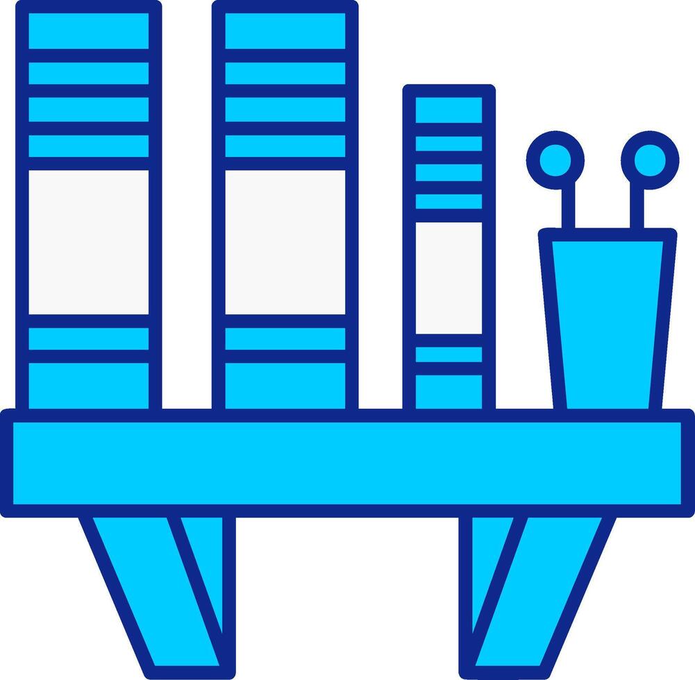 Book Shelf Blue Filled Icon vector