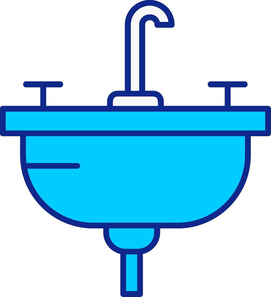 Washbasin Blue Filled Icon vector