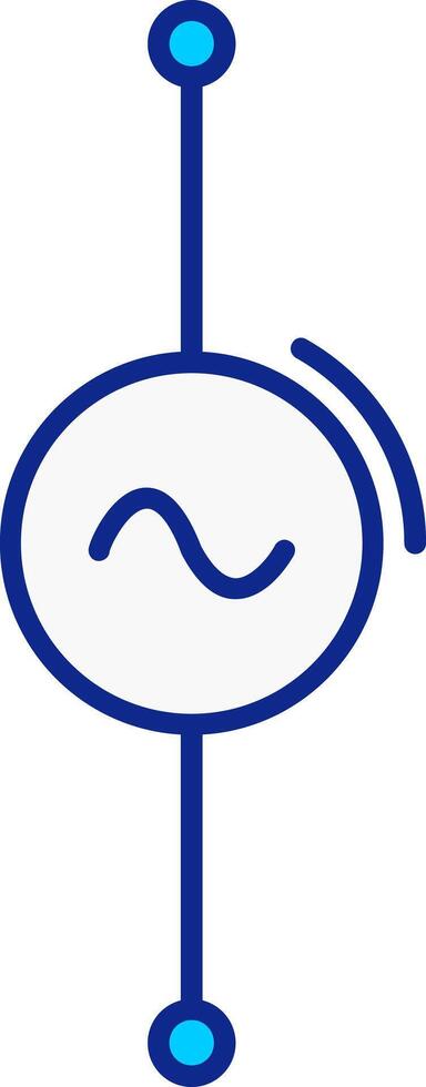 AC Voltage Source Blue Filled Icon vector