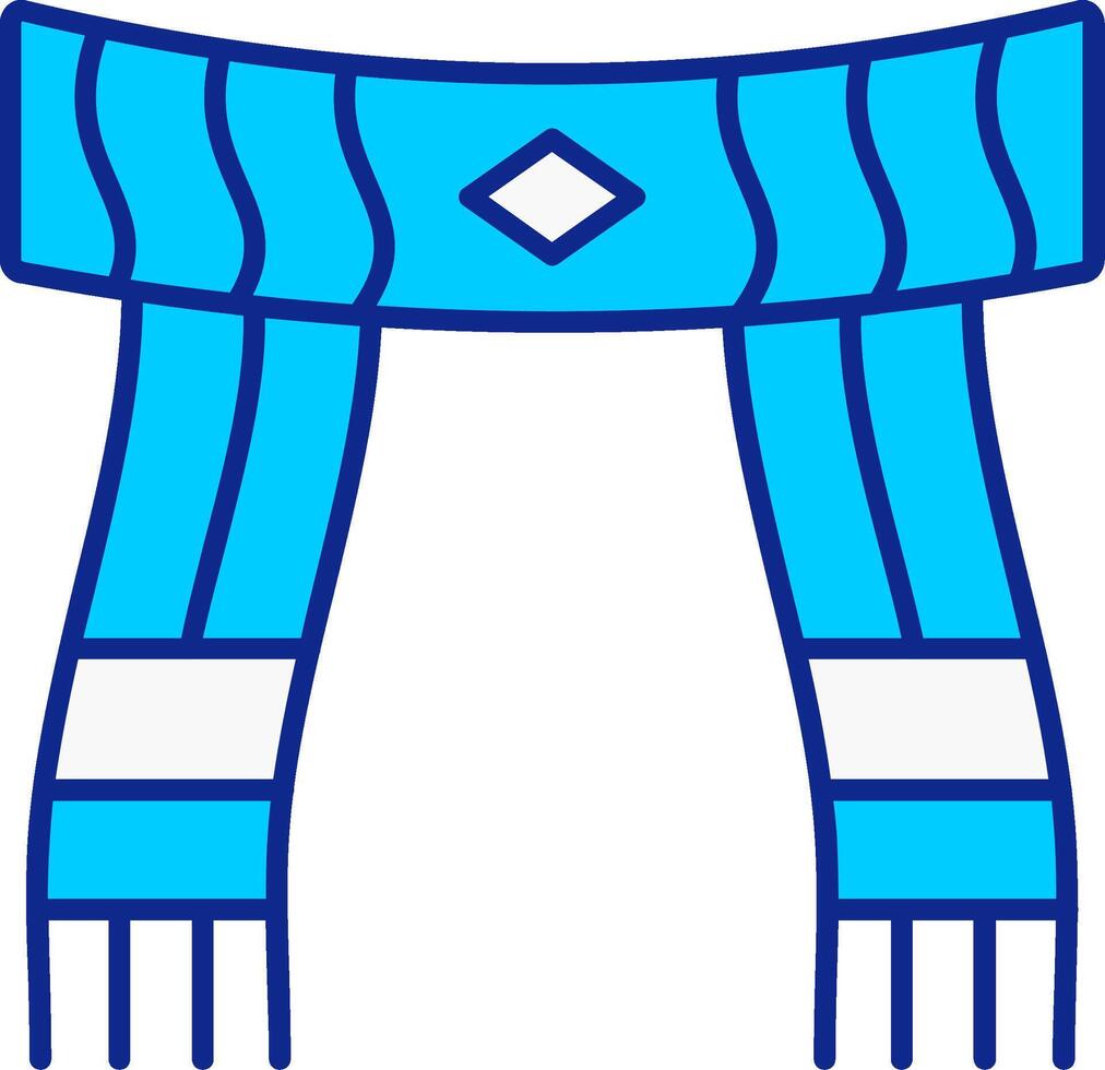 bufanda azul lleno icono vector