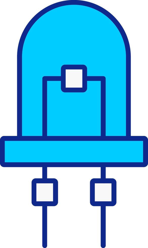 diodo azul lleno icono vector