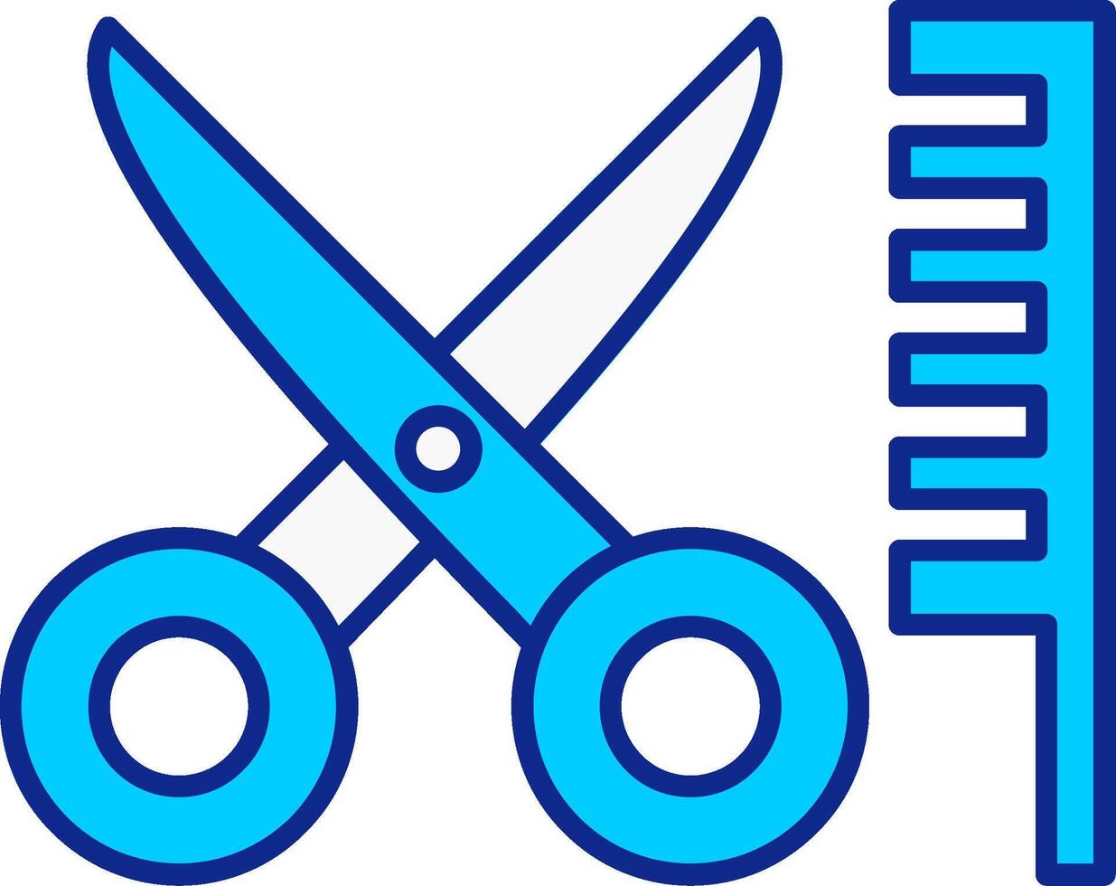 Hair Cut Blue Filled Icon vector