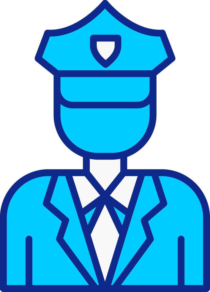 Police Blue Filled Icon vector