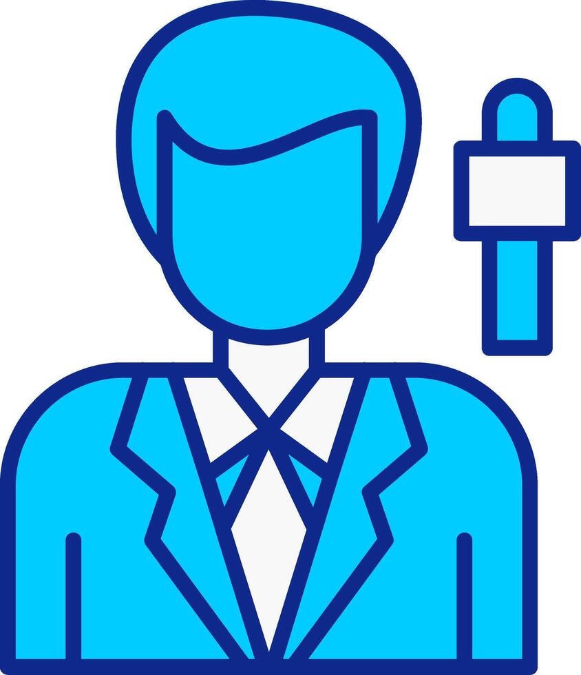 Journalist Blue Filled Icon vector