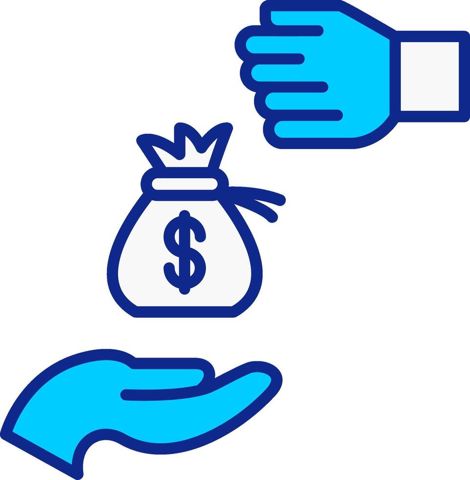 Bribery Blue Filled Icon vector