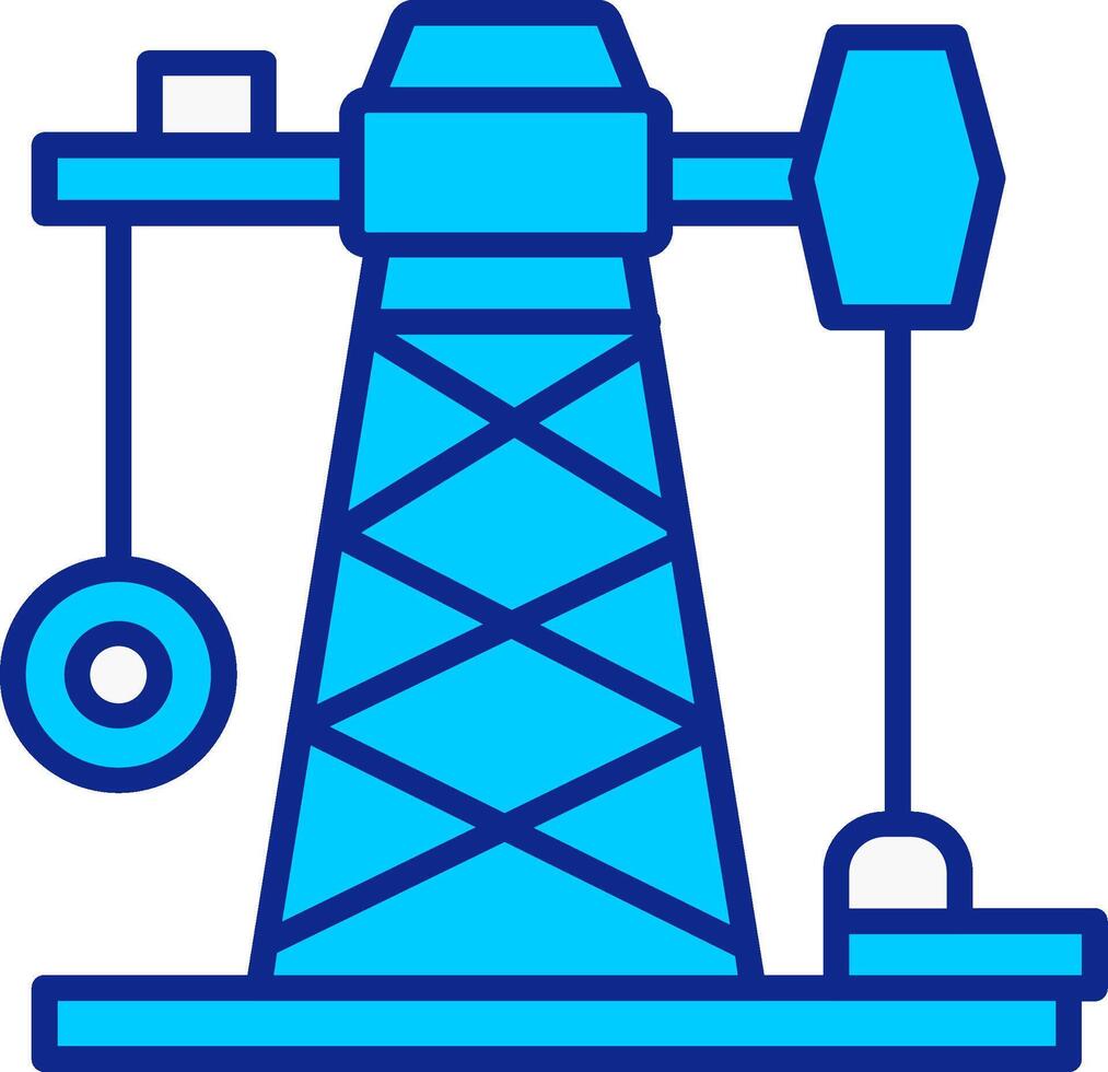 Oil Mining Blue Filled Icon vector