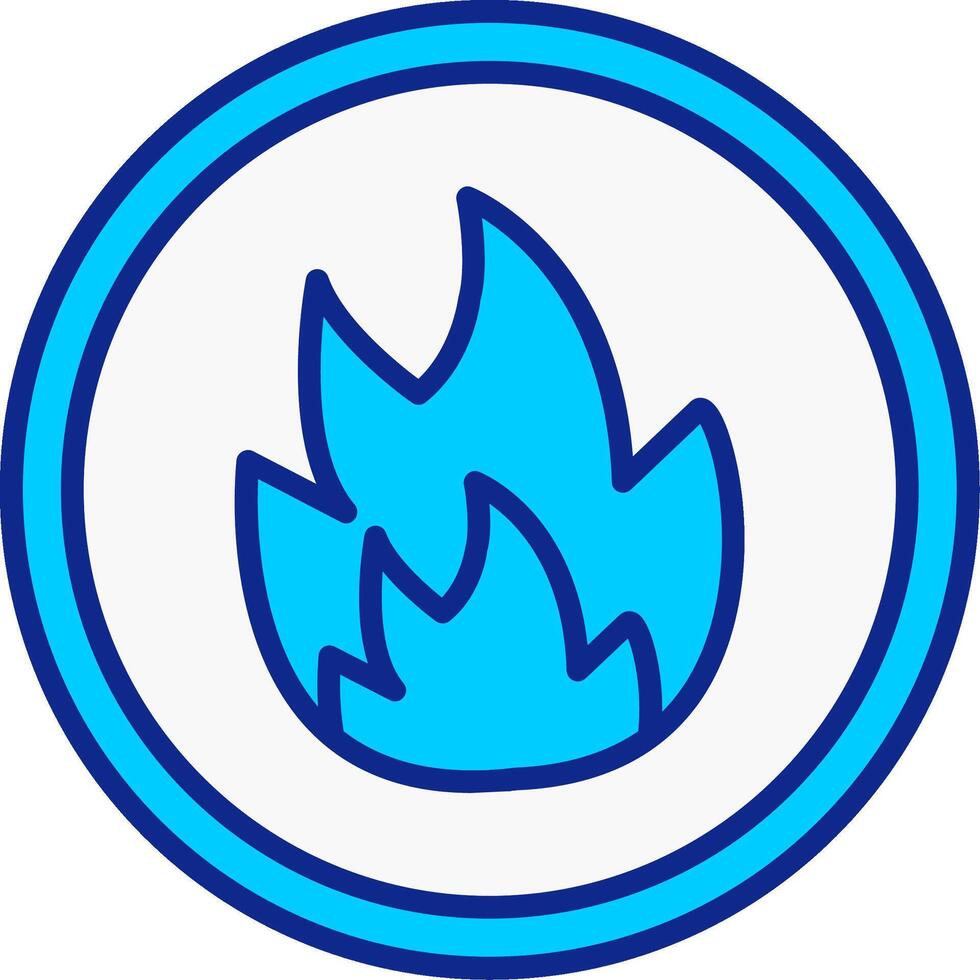 fuego azul lleno icono vector