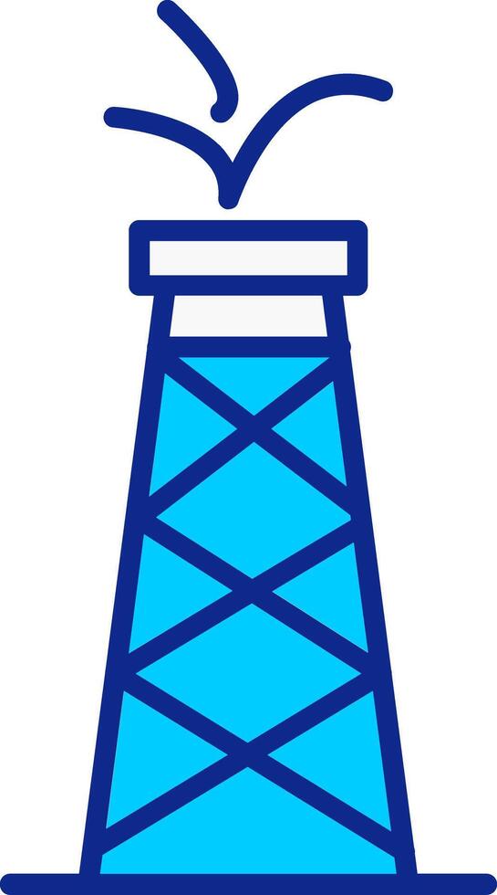 Oil Tower Blue Filled Icon vector