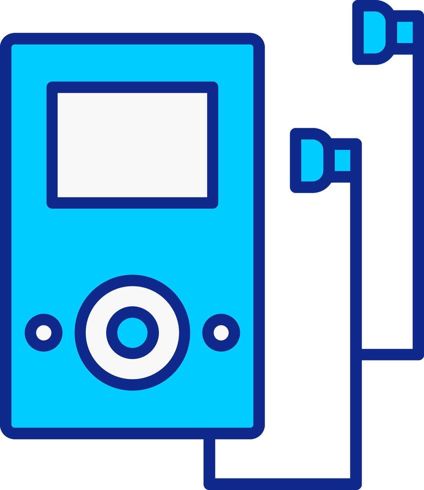 Music Player Blue Filled Icon vector