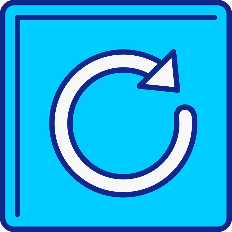 Redo Blue Filled Icon vector