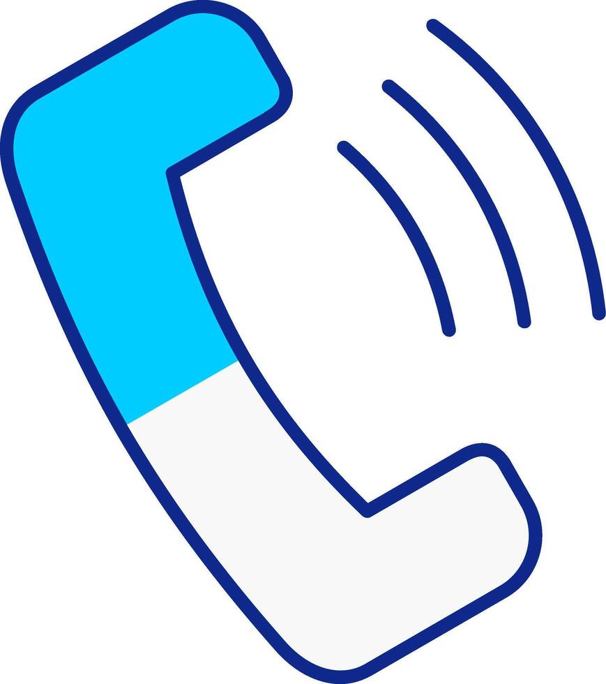 Phone Call Blue Filled Icon vector