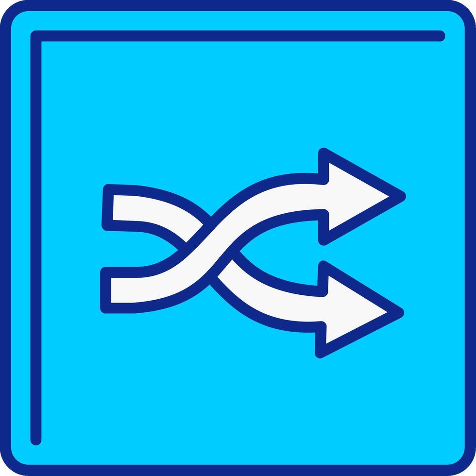 Shuffle Blue Filled Icon vector
