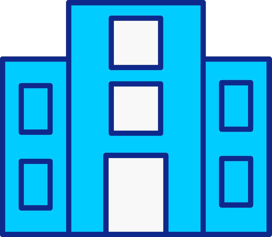 Building Blue Filled Icon vector