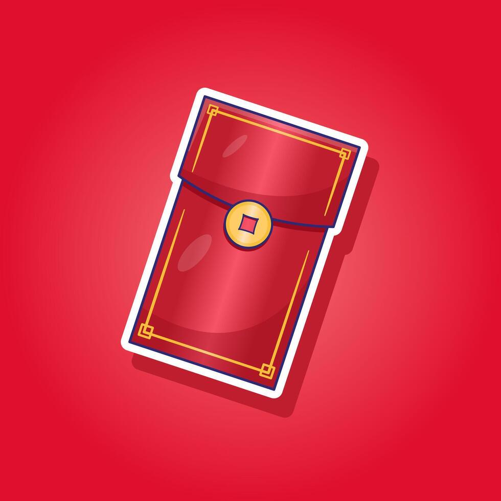 Free vector cartoon template of red chinese new year lucky envelope illustrations