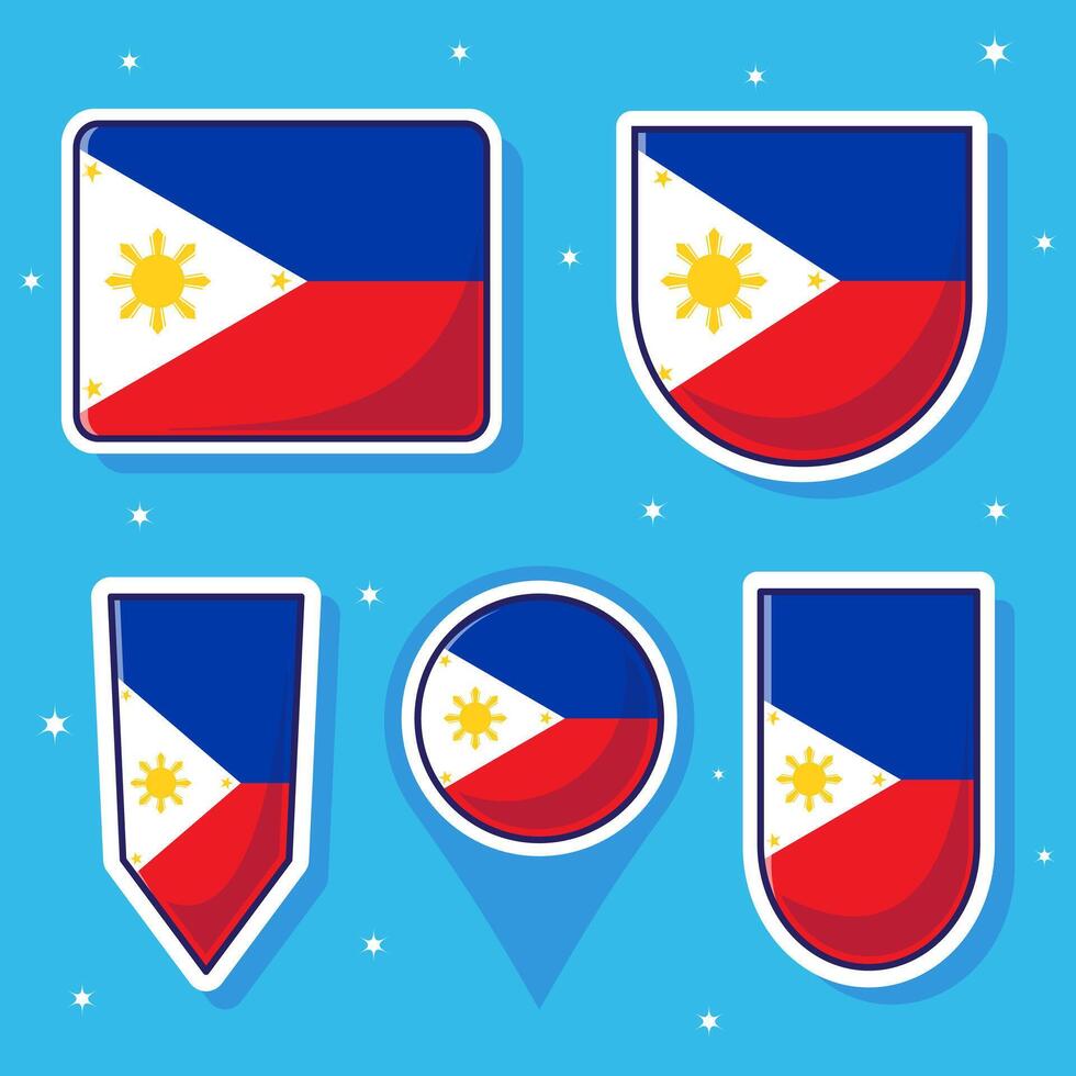 linda dibujos animados vector ilustración haz estado bandera de Filipinas