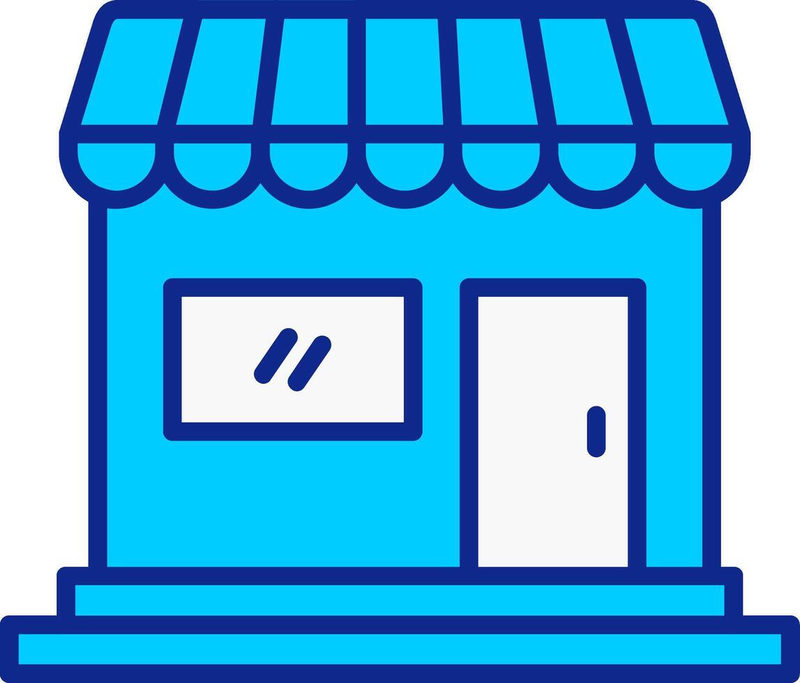 Shop Blue Filled Icon vector