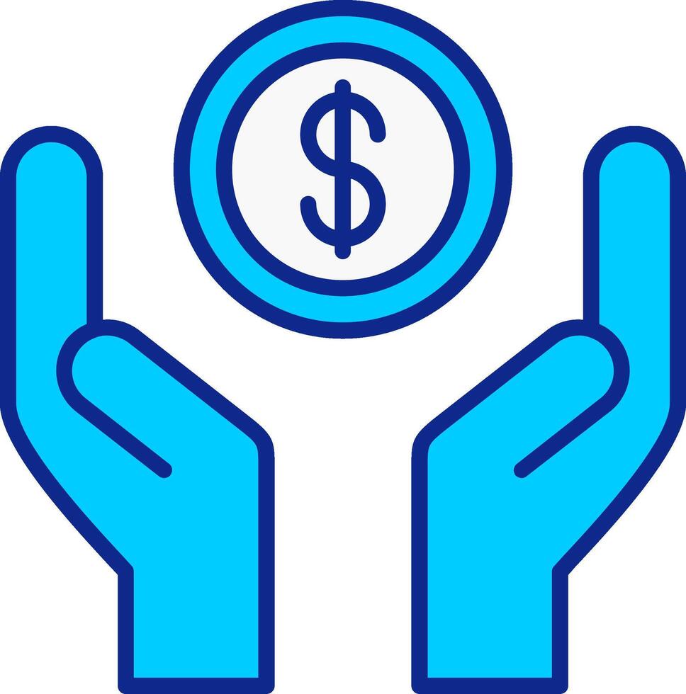 Charity Blue Filled Icon vector